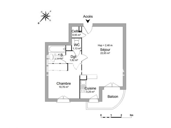 Location Appartement 2 pièces 43.25 m² - 72 CHEMIN GUILHEM Pau 64000