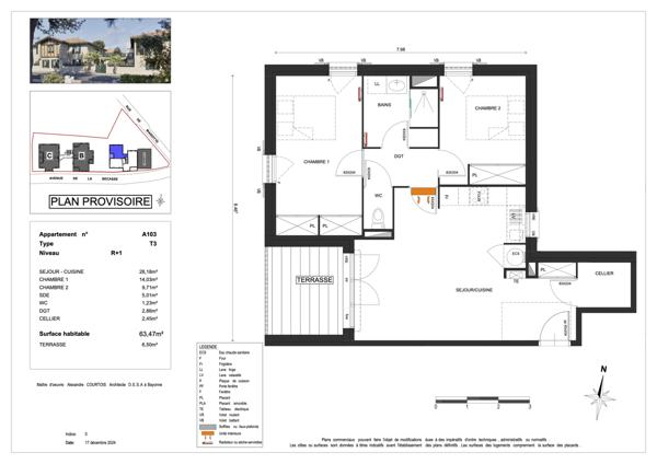 Appartement 3 pièces - 63 m² Bien prestige