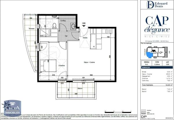 Appartement à louer 2 pièces 54.65m² Nice (06100)