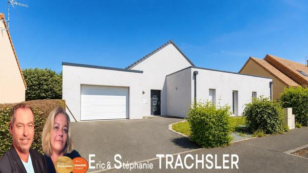 Pavillon contemporain de plain-pied – 3 chambres – garage - La Milesse