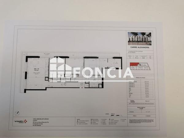 Location Appartement 4 pièces 79.4 m² - CARRE ALEXANDRA - 115 AVENUE VICTOR CHATENAY - A45 Angers 49000