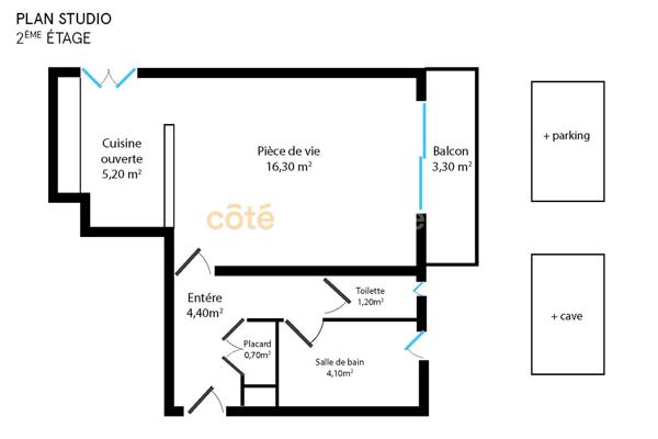 Vente
                Appartement32 m² - 1 Pièce -
                    Cholet (49300)