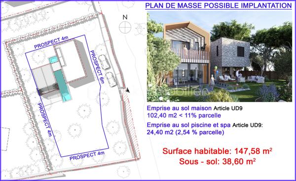 Sète, bordée par la mer et la lagune, a atteint ses limites naturelles.

Sur le Mont Saint-Clair, espace résidentiel classé, les terrains encore disponibles sont rares, souvent escarpés et techniquement contraints.

Ici, un dernier écrin de nature, plat, viabilisé, facilement accessible, dans un environnement calme et verdoyant.

Le terrain de 953 m² est prêt à accueillir votre résidence, contemporaine élégante, dans le respect des contraintes d’un site aussi protégé que convoité.

Emprise au sol : 11 % 
Emprise au sol de la piscine et spa : < 8 % de la parcelle

Le bien peut être vendu avec un permis de construire, conçu par un architecte de renom, expert des environnements sensibles.
Ce projet donne à l’acheteur une vision claire, concrète et cohérente de ce qu’il est possible de réaliser avec finesse, en intégrant parfaitement les règles obligatoire.

Le projet prévoit :
Surface habitable totale : 186 m², répartis comme suit : 38 m² au niveau -1, -70 m² au rez-de-chaussée et 78 m² à l’étage.
Une piscine traversante avec spa (24 m²)
Une intégration paysagère naturelle et respectueuse de la topographie