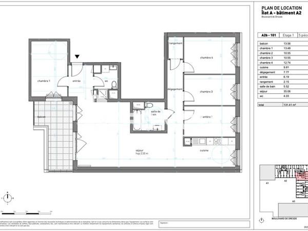 Location Appartement 5 pièces 117.9 m² - 6 RUE ANDROMEDE Strasbourg 67000
