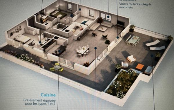 Vente Appartement P2 Terrasse Beziers   