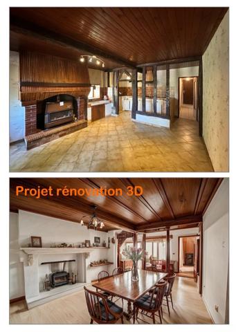 Maison T5 d'environ 100m² avec combles aménageables, dépendance non attenante sur un terrain de 4300m² en totalité.