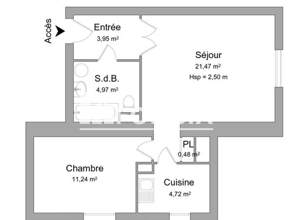 Location Appartement 2 pièces 46.83 m² - 9 AV DE LA REPUBLIQUE Chateau Thierry 02400