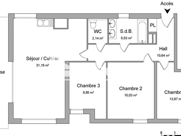 Location Appartement 4 pièces 82.85 m² - 3 ALLEE RENE DUMONT Illkirch Graffenstaden 67400