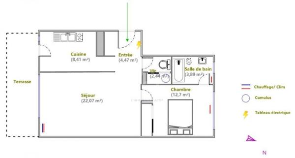 Appartement 2 pièces avec terrasse  Viager occupé  Cavalaire-sur-Mer