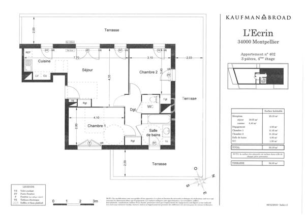 Appartement · Location Montpellier (34090) 3 pièces · 59m²