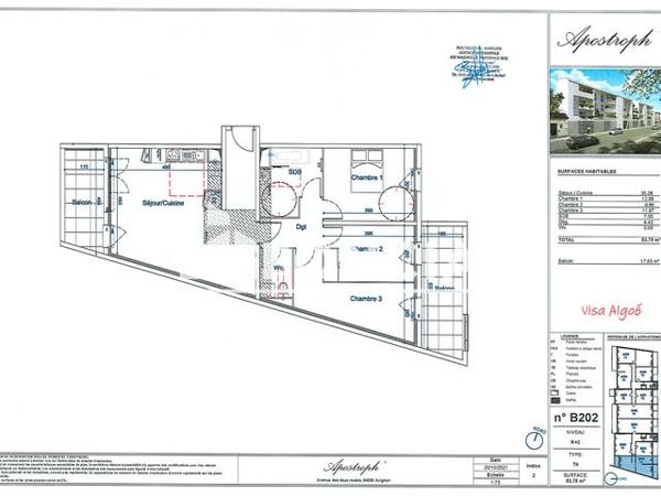 Location Appartement 4 pièces 83.78 m² - RESIDENCE APOSTROPH BAT B 20 AVENUE DES 2 ROUTES Avignon 84000