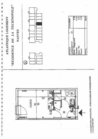 Appartement T1 NANTES Saint-Joseph de Porterie - 18.31 m2  396 Euros