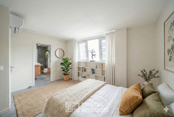 Duplex traversant au dernier étage avec terrasses dans le village Saint-Charles