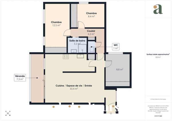 Appartement 4 pièces 76 m² avec loggia, parking et cave — Argenteuil