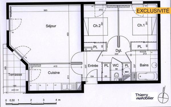 Appartement 3 pièces - 44100 Nantes -  Canclaux - Mellinet
