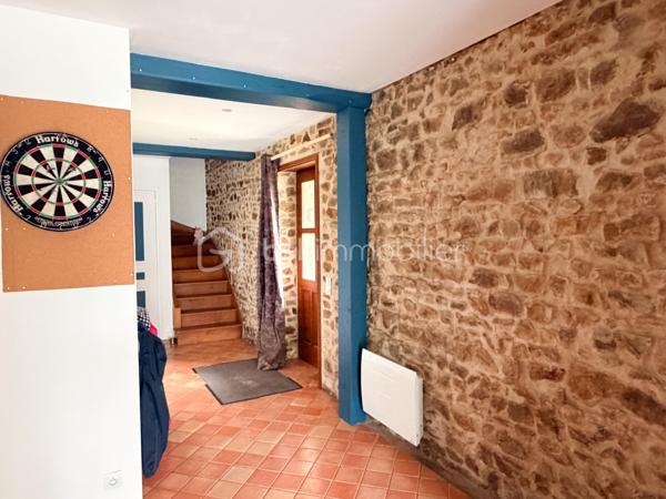 Vous recherchez une maison avec de la pierre, du bois, de la verdure et du calme... une maison vous offrant un beau potentiel, avec quelques travaux de finitions afin de la mettre à votre goût ? J'ai peut-être ça, lisez la suite !
Dès votre arrivée dans le chemin, vous pourrez succomber au charme de cette maison en pierre avec son extension bois....
Nous commencerons la visite par une vaste entrée, elle distribue la pièce de vie lumineuse de 40m2 avec sa grande baie donnant accès direct au jardin,  elle comprend le salon-séjour et la cuisine aménagée et équipée récente. La pièce de vie est une extension bois qui a été construite en 2020.  Nous poursuivrons avec un espace buanderie de 6m2, un wc séparé, et une suite parentale de 21m2 avec un espace chambre, un dressing et une salle d'eau privative. 
Direction ensuite l'étage, une vaste mezzanine de 20m2 pouvant aisément accueillir un espace bureau, une salle de jeux distribue une salle de bain de 6m2, un wc séparé, une chambre de 9m2 et deux autres chambres de 13m2 au sol. Le mode de chauffage est électrique. Plusieurs menuiseries ont été changées en pvc double vitrage, la grande baie du salon en double vitrage sera à envisager. La taxe foncière est de 640€. 
Allons à l'extérieur, entourée de végétation, vous pourrez profiter en toute tranquillité, sans aucun vis à vis, de la parcelle de 3200m2. Non attenant à la maison un atelier vous y attend pour y mettre voitures, motos, bricolage etc... . Vous souhaiteriez pouvoir stationner votre voiture à toute proximité de l'entrée de votre maison ? Pas de soucis, vous pourrez aisément créer un carport sur un des cotés de la maison. Un puits, non raccordé à la maison, est présent. 
Alors ce bien semble correspondre à vos critères de recherche ? Ne tardez pas, appelez-moi !