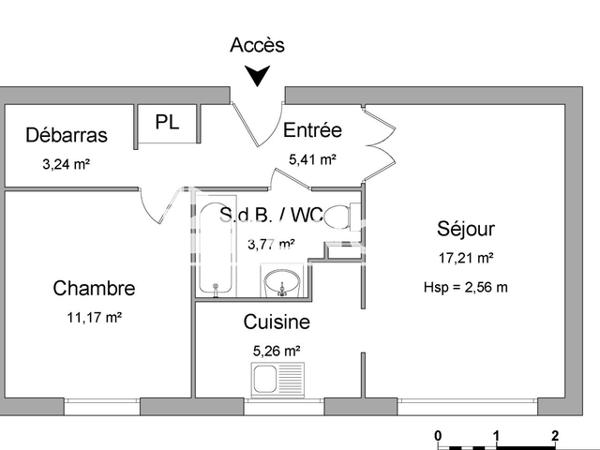Location Appartement 2 pièces 46.06 m² - 10 SQUARE DES ROCHELETS Nantes 44100