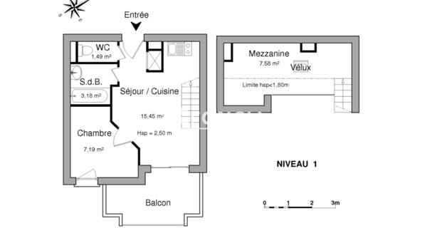 À vendre Appartement 2 pièces 35 m² - Montpellier 34000
