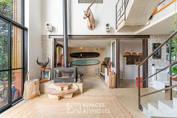 Maison d’architecte au style loft avec jardin et terrasses à Châtillon limite Clamart