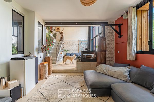 Maison d’architecte au style loft avec jardin et terrasses à Châtillon limite Clamart