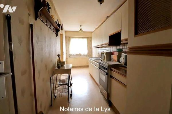 Appartement à Vendre à Armentières (59280) 
TYPE 3 avec garage situé Résidence Notre Dame comp...