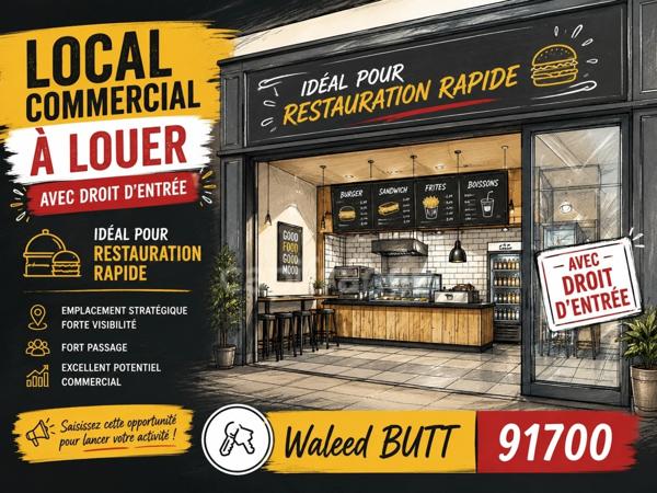 Local commercial à louer avec droit d’entrée SAINTE GENEVIEVE DES BOIS (91)