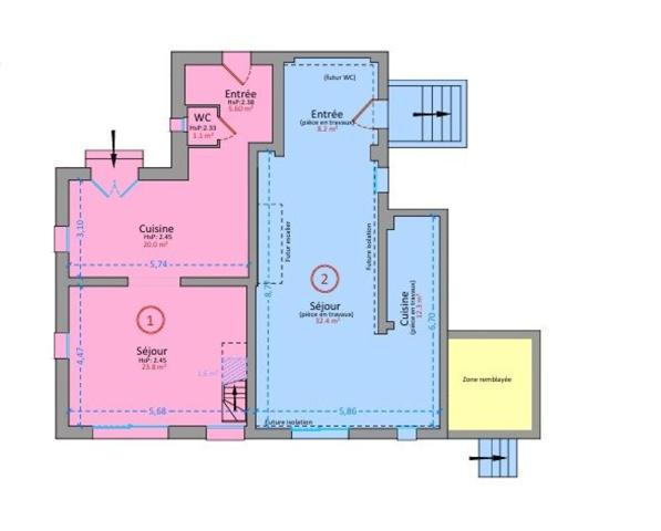 Maison, 3 chambres, atelier