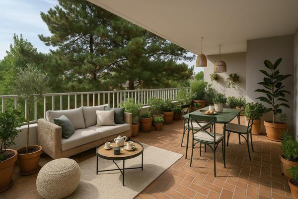 T3 avec grande terrasse, garage et grenier