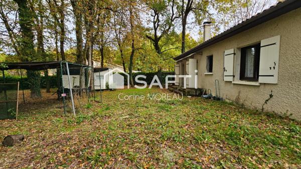 charmante maison de 70m2 ,avec terrain arboré et clôturé