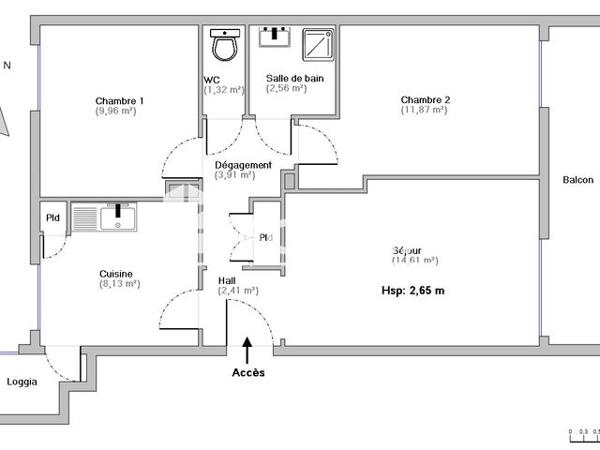 Location Appartement 3 pièces 54.77 m² - 3 SQUARE DE LA VISITATION Valence 26000