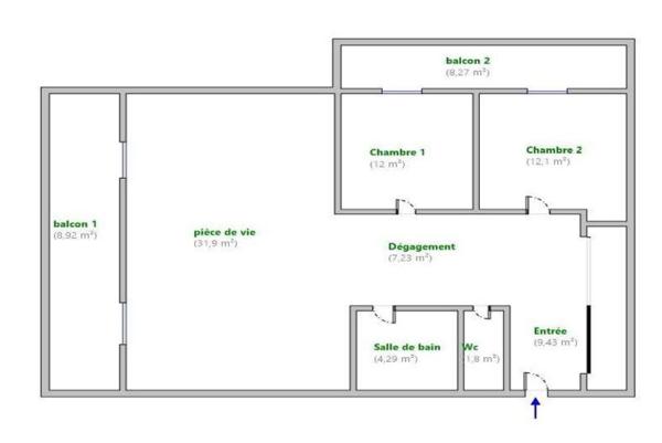 Appartement T3 - 78 m2 rénové dans un quartier calme et résidentiel