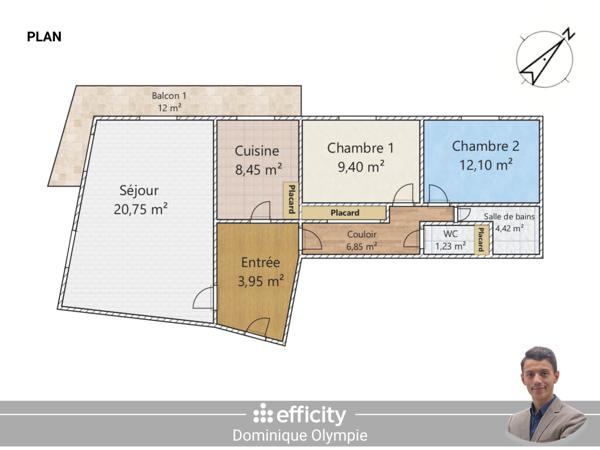 Appartement 3 pièces - 67 m²