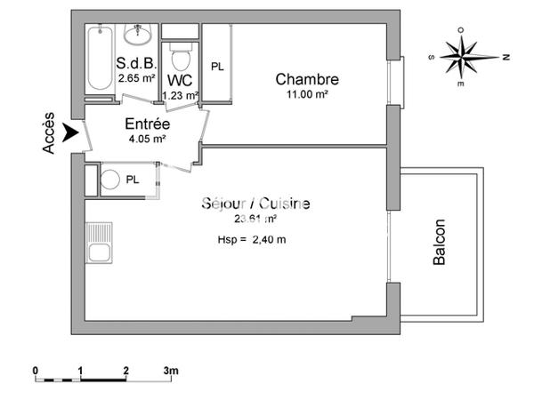 Location Appartement 2 pièces 42.54 m² - 26 RUE DE LA POUDRIERE Albi 81000