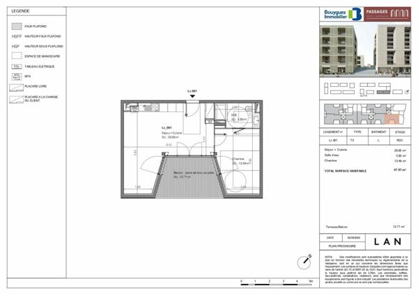 Appartement à louer    2 pièces • 47,97 m2 Bordeaux