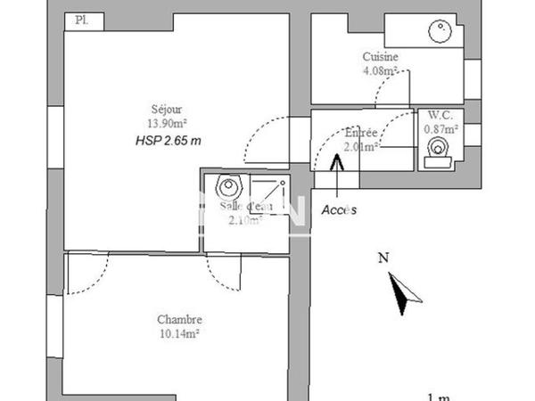 Location Appartement 2 pièces 33.1 m² - RUE LOUIS MORARD Paris 75014