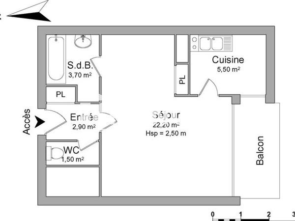 Location Studio 35.8 m² - LA VILLEPARC BAT 10 Elancourt 78990
