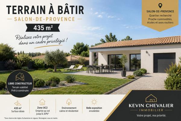 TERRAIN CONSTRUCTIBLE 450 M² - ZONE UC2 - SALON-DE-PROVENCE