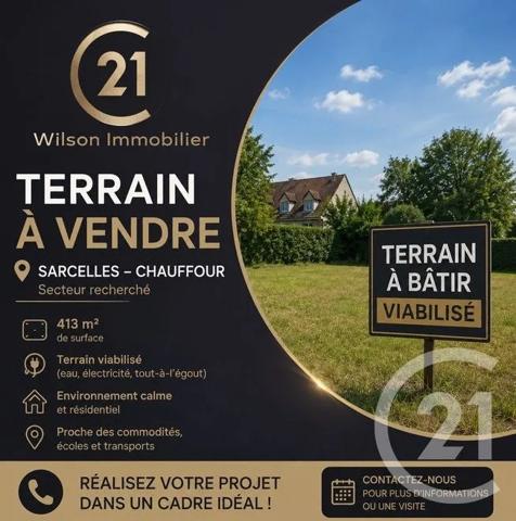 Terrain à vendre  300 m 2   CORMEILLES EN PARISIS  - 95
