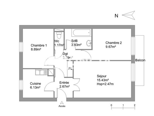 Location Appartement 3 pièces 51.68 m² - 8 RUE BONCENNE Poitiers 86000