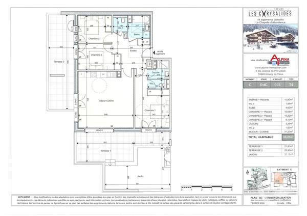 Appartement T4 à vendre  4 pièces - 88,25 m2 LA CHAPELLE D ABONDANCE - 74