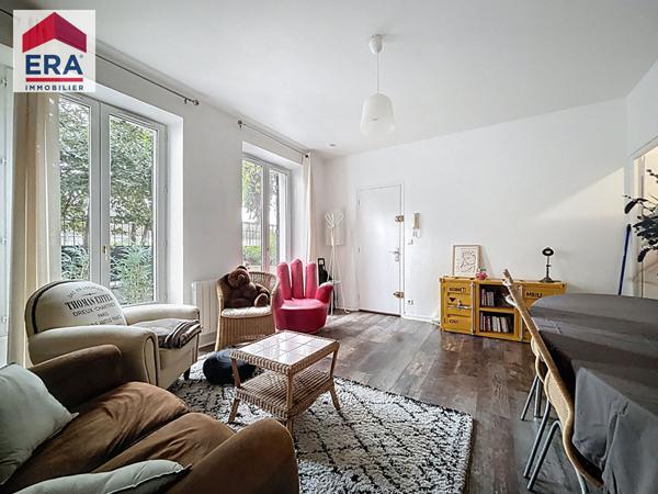 APPARTEMENT 3 PIECES 57M² + 3 COURS PRIVATIVES