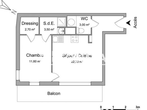 Location Appartement 2 pièces 43.5 m² - APPARTE II, BATIMENT B, APPARTEMENT B404 Perpignan 66000