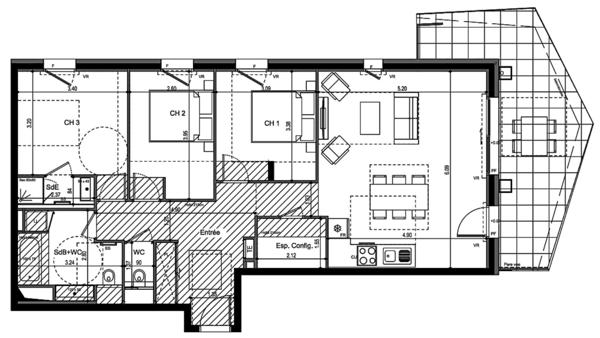 Appartement à vendre 4 pièces 92 m² Ville-la-Grand