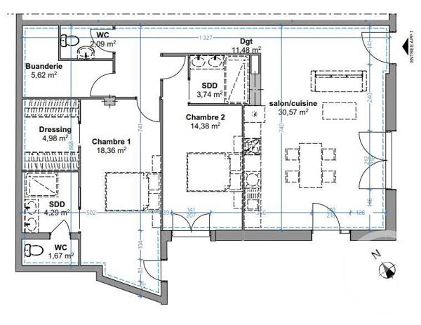 Appartement F3 à vendre  3 pièces - 97,18 m2 CAVALAIRE SUR MER - 83