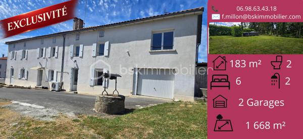 🏡 EXCLUSIVITÉ – ENSEMBLE IMMOBILIER DE 183 M² ENVIRON AVEC DEUX MAISONS INDÉPENDANTES

Situé sur la commune de Largeasse, cet ensemble immobilier offre une opportunité rare pour une famille, un investisseur ou un projet intergénérationnel.

Édifié sur une parcelle d'environ 1 600 m², il se compose de deux habitations indépendantes représentant une surface habitable totale d'environ 183 m².

La maison principale d'environ 103 m² comprend 4 pièces dont 3 chambres. Elle bénéficie d'un système de chauffage par pompe à chaleur assurant confort et maîtrise des consommations énergétiques.

La seconde maison d'environ 80 m², totalement indépendante, dispose également de 3 chambres. Elle constitue une excellente opportunité de revenu complémentaire avec un loyer estimé à 750 € par mois, ou peut convenir à un projet familial ou professionnel.

À l'extérieur, vous profiterez d'un terrain d'environ 1 600 m² offrant de nombreuses possibilités d'aménagement.

Les atouts :
✔ Deux maisons indépendantes
✔ Environ 183 m² habitables au total
✔ 6 chambres
✔ Pompe à chaleur sur la maison principale
✔ Potentiel locatif estimé à 750 €/mois
✔ Terrain d'environ 1 600 m²
✔ Idéal pour résidence principale avec revenu complémentaire
✔ Projet familial, investissement locatif ou accueil d'un proche

Une opportunité rare sur le secteur alliant confort de vie et potentiel de rentabilité.

📞 Pour tout renseignement complémentaire ou organiser une visite :

Florian Millon
BSK Immobilier
06 98 63 43 18
f.millon@bskimmobilier.com