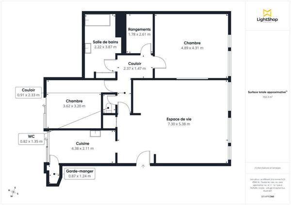 Appartement Garches 4 pièces 103.22 m2
