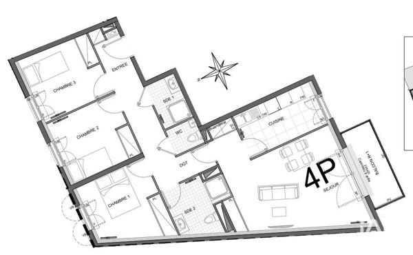 Appartement à vendre 4 pièces 81 m² Trilport