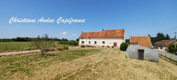 5 minutes de Génelard, au calme, maison en pierre, de plain-pied, rénovée en 2025, de 118.50 m², 135 m² de grenier aménageable, sur terrain de 2 161 m²
