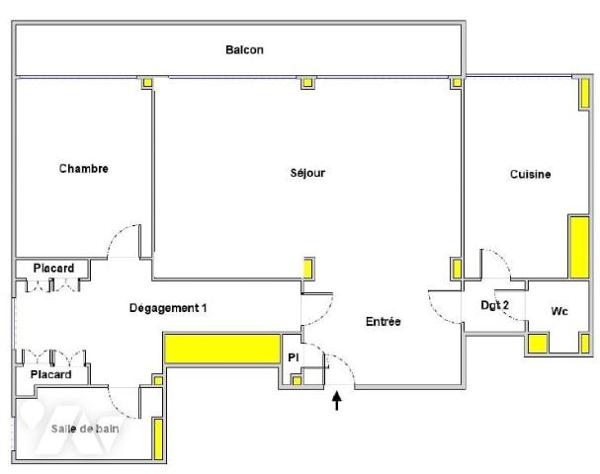 Appartement 3 pièces - Hôpital Américain