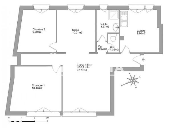 Location Appartement 4 pièces 65.73 m² - 56 RUE DESIRE CLEMENT Conflans Sainte Honorine 78700